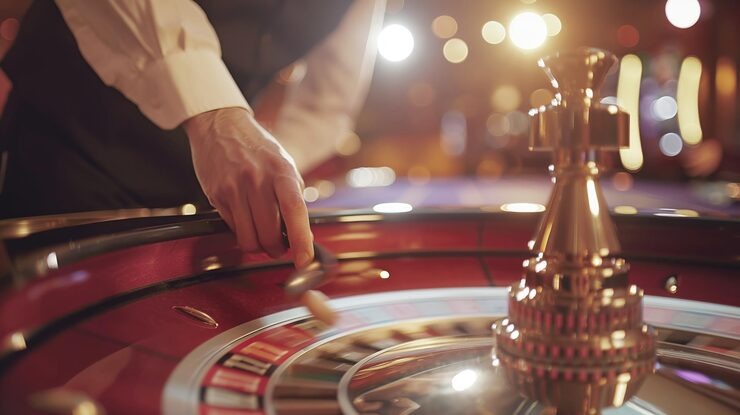 Live roulette table with dealer and real-time chat interface